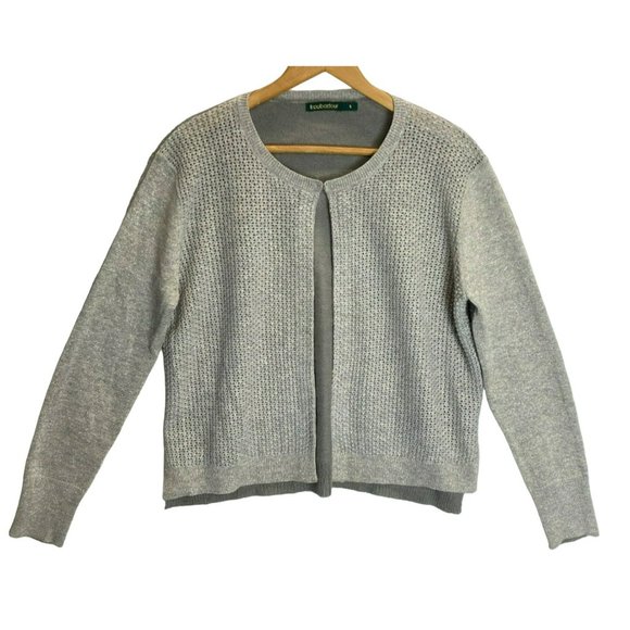 Anthropologie Sweaters - Anthropologie Troubadour Womens Cardigan Gray Sparkle Metallic Small S Holiday